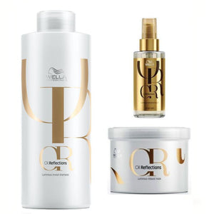 Set Wella Professionals Oil Reflections Luminous - Sampon 1000ml Masca 500ml si Ulei 100ml