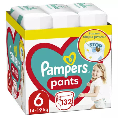 Pampers Pants Stop and Protect Nr 6 14-19kg - Scutece 132buc