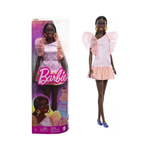 Barbie Papusa Fashionista Afro-Americana cu Rochie Peach