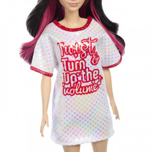 Barbie Papusa Fashionista Bruneta cu Rochita Sport