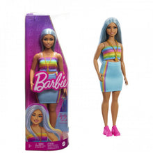 Încarcă imaginea în Galerie, Barbie Papusa Fashionista cu Par Albastru Platinat si Top Sport
