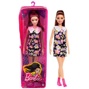 Barbie Papusa Fashionista Satena cu Rochie cu Imprimeu Floral