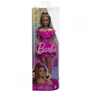 Barbie Papusa Fashionista Satena cu Rochie Roz