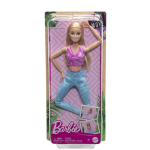 Barbie Papusa Made To Move Blonda cu Top Roz