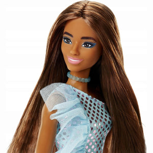 Barbie Papusa Tinute Stralucitoare Satena cu Rochita Blue