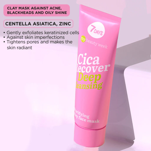 7DAYS Masca Argila Faciala Cica Recover Purifianta 80ml - Pentru Ten Gras