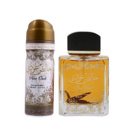 Lattafa Pure Oudi - Set Apa de Parfum 100ml si Deodorant 50ml Pentru Barbati