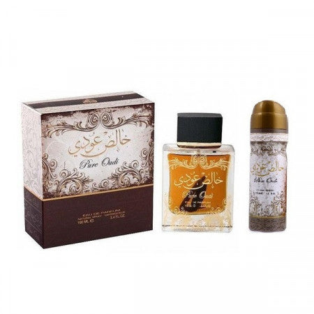 Lattafa Pure Oudi - Set Apa de Parfum 100ml si Deodorant 50ml Pentru Barbati