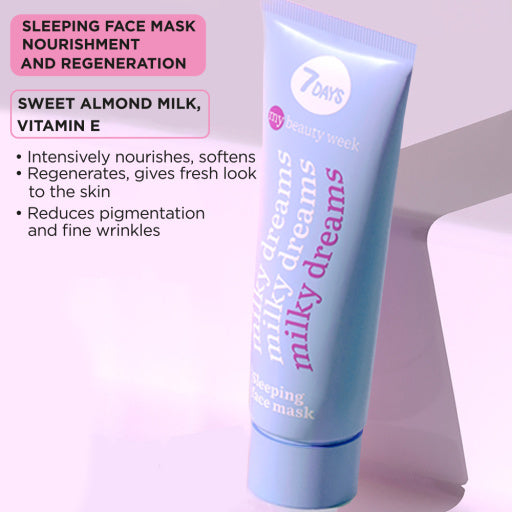 7DAYS Masca de Noapte My Beauty Week Milky Dreams Sleeping 80ml - Hidratare Intensa