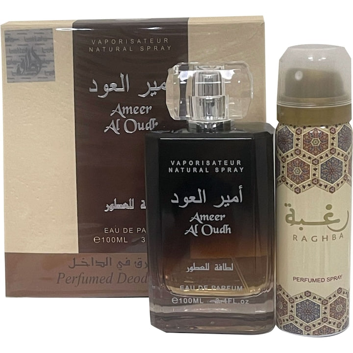 Lattafa Ameer al Oud - Set Unisex Apa de Parfum 100ml si Deodorant 50ml
