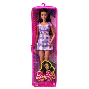 Barbie Papusa Fashionista Bruneta cu Rochie Mov