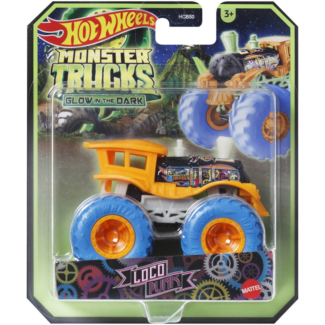 Hot Wheels Monster Truck Glow in The Dark Masinuta Loco Punk