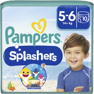 Pampers Splashers Baby Shark Nr 5 14+kg - Scutece 10buc