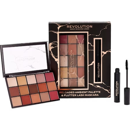 Makeup Revolution Reloaded Ambient Palette & Flutter Lash Mascara - Set Paleta Fard si Rimel