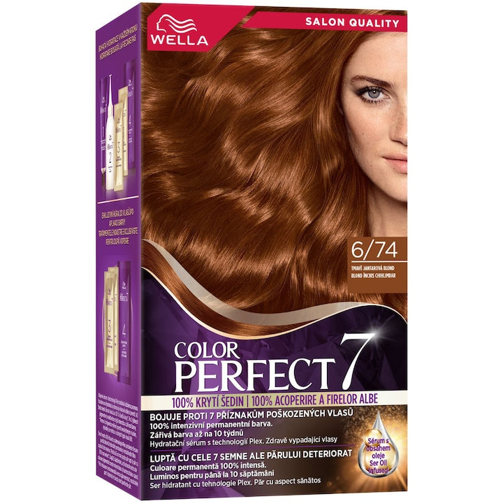 Wella Color Perfect 6/74 - Vopsea de Par Permanenta 135ml