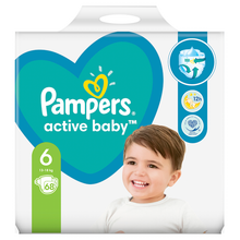 Încarcă imaginea în Galerie, Pampers Active Baby Nr 6 13-18kg - Scutece 68buc
