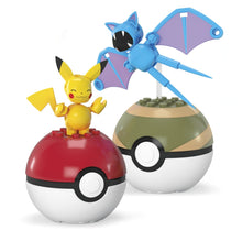 Încarcă imaginea în Galerie, Pokemon Mega Set Doua Bile Pikachu si Zubat 40 Piese
