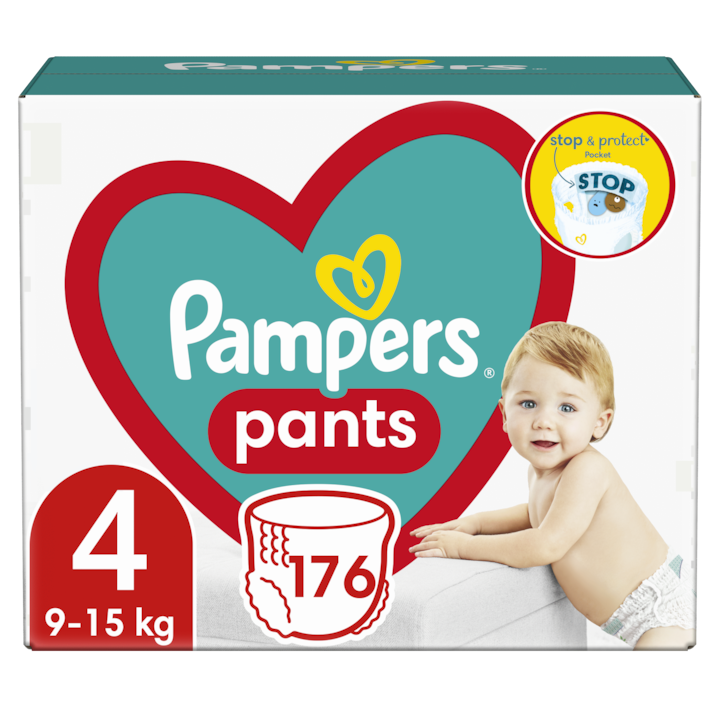 Pampers Pants Nr 4 9-15kg - Scutece 176buc