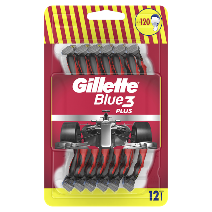 Gillette Blue3 Plus Red - Aparat de Ras 12 buc