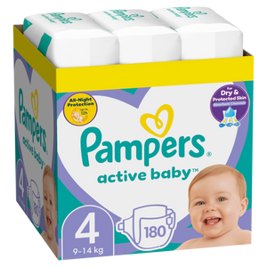 Pampers Active Baby Nr 4 9-14kg - Scutece 180buc