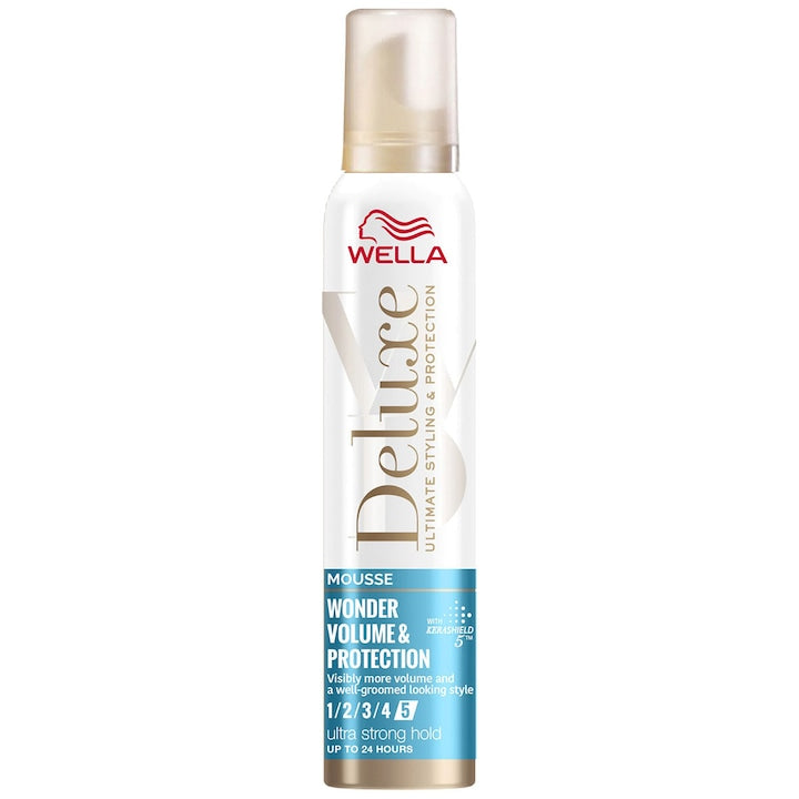 Wella Deluxe Wonder Volume Protection - Spuma cu Fixare Ultra Puternica 200ml