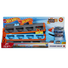 Încarcă imaginea în Galerie, Hot Wheels 2 in 1 Mega Transportator Masini Pista
