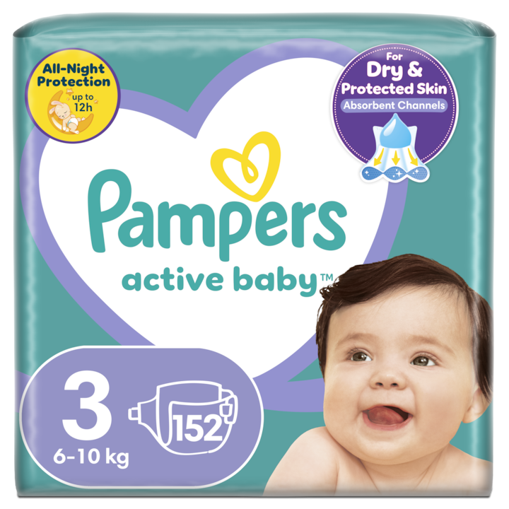 Pampers Active Baby Nr 3 6-10kg - Scutece 152buc