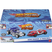 Încarcă imaginea în Galerie, Hot Wheels Set 2 Masinute Metalice Pull Back Bone Shaker si Twin Mill
