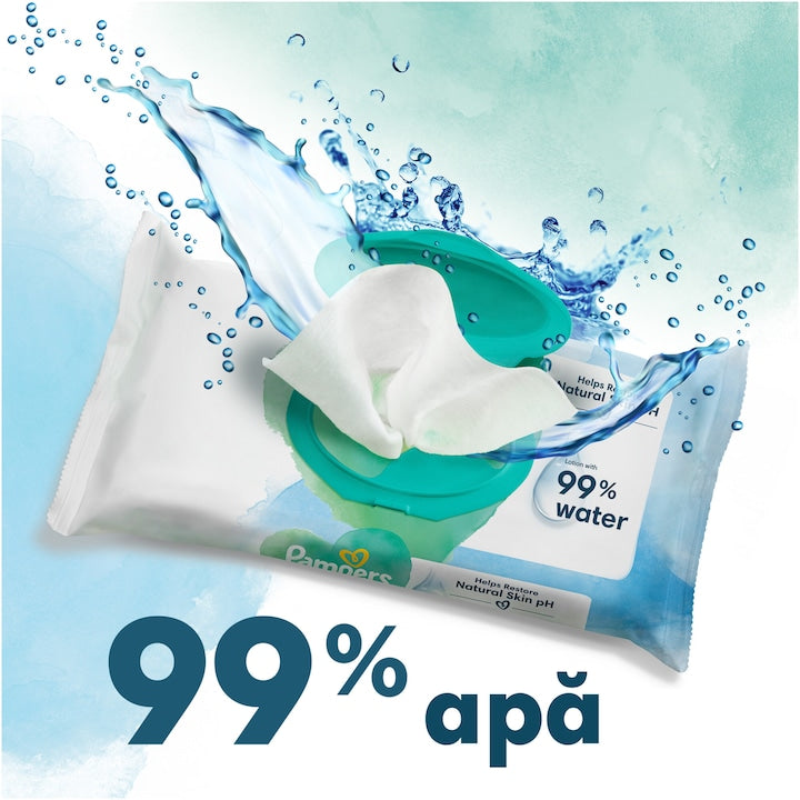 Pampers Harmonie Aqua Plastic Free - Servetele Umede 48buc