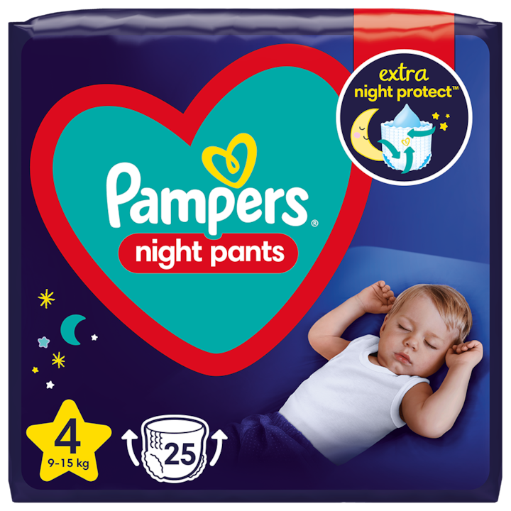 Pampers Night Pants Nr 4 9-15kg - Scutece 25buc