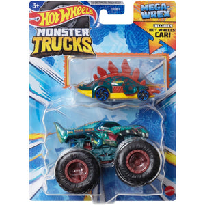 Hot Wheels Monster Truck si Masinuta Metalica Mega Wrex