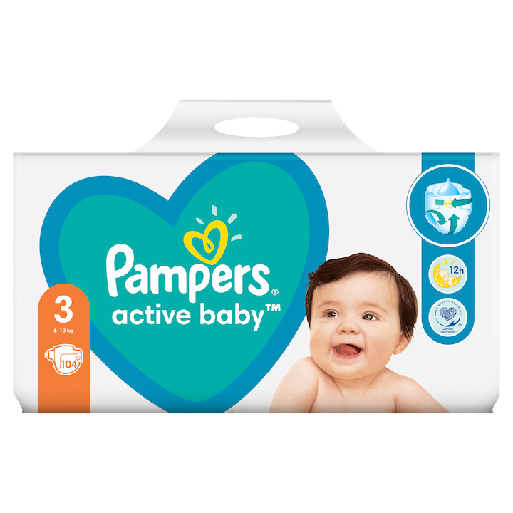 Pampers Active Baby Nr 3 6-10kg - Scutece 104buc