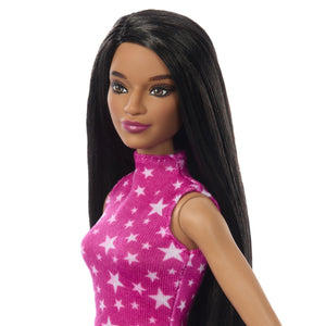 Barbie Papusa Fashionista Bruneta cu Top cu Stelute