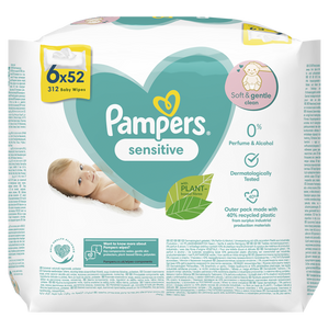 Pampers Sensitive 6x52buc - Servetele Umede 312buc