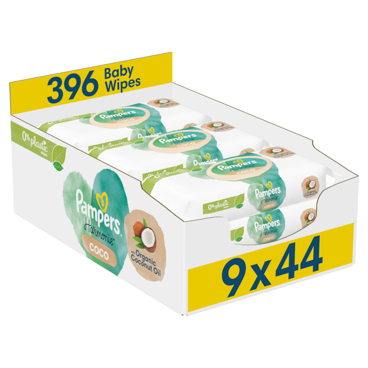 Pampers Harmonie Coco 9x44buc - Servetele Umede 396buc