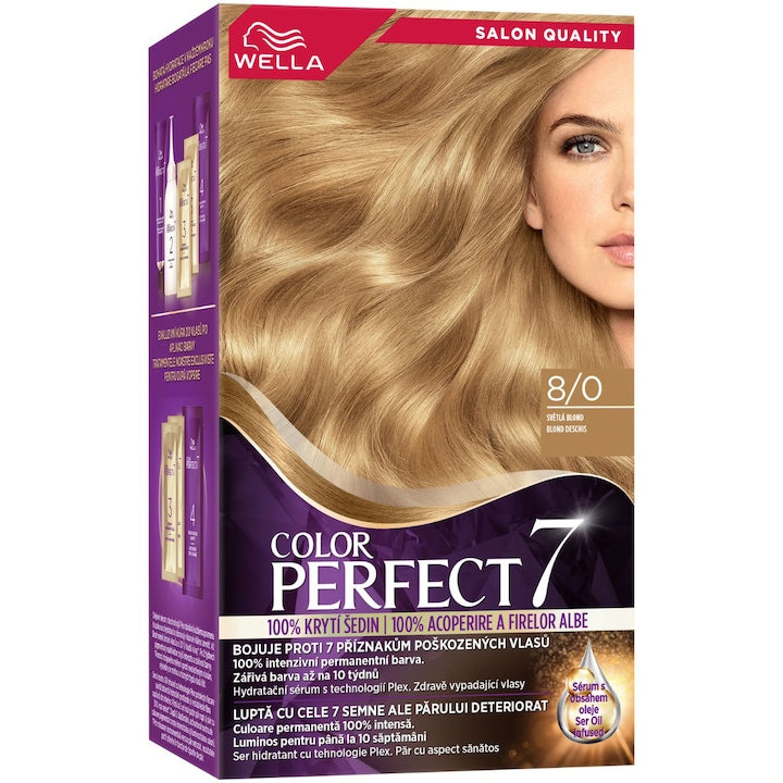 Wella Color Perfect 8/0 - Vopsea de Par Permanenta 135ml