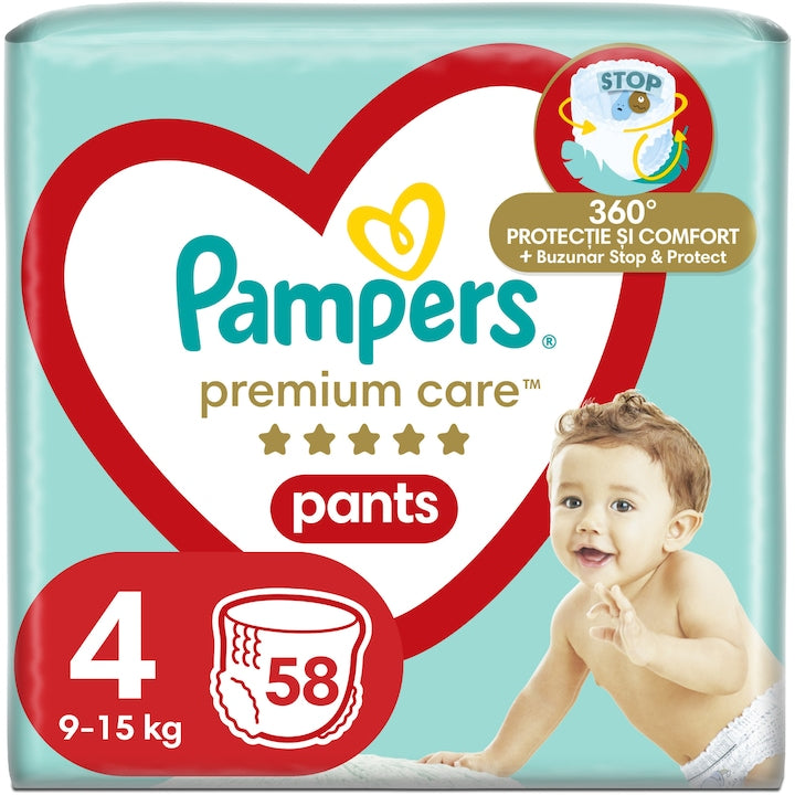 Pampers Pants Premium Care Nr 4 9-15kg - Scutece 58buc