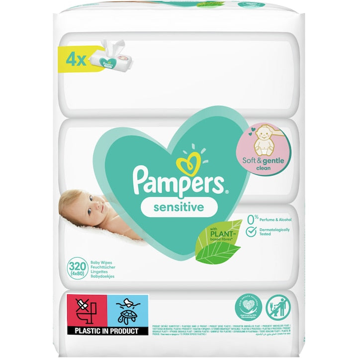 Pampers Sensitive 4x80buc - Servetele Umede 320buc