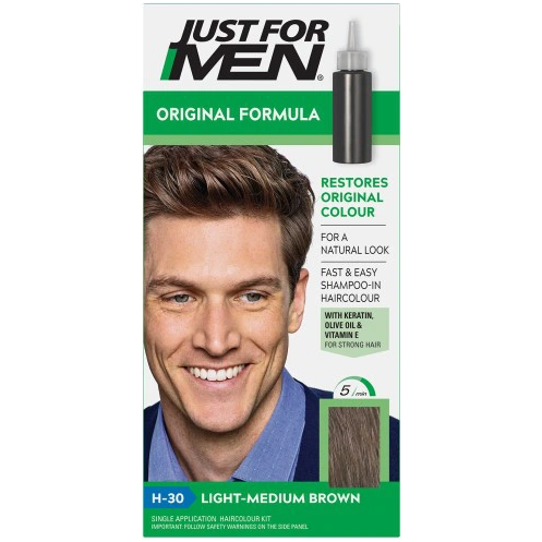 Just For Men Light Medium Brown H-30 – Sampon Colorant pentru Bărbați 66ml