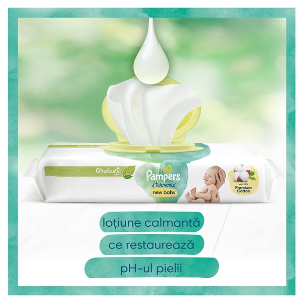 Pampers Harmonie New Baby - Servetele Umede 46buc