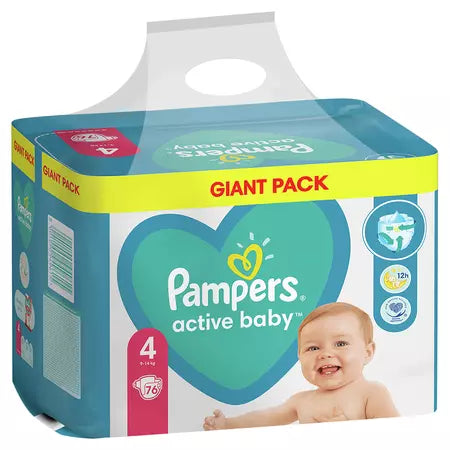 Pampers Active Baby Nr 4 9-14kg - Scutece 76buc