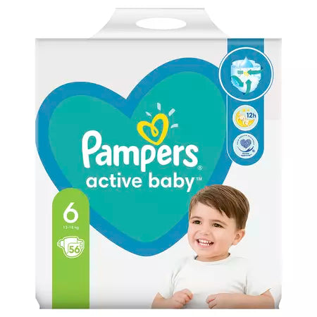 Pampers Active Baby Nr 6 13-18kg - Scutece 56buc