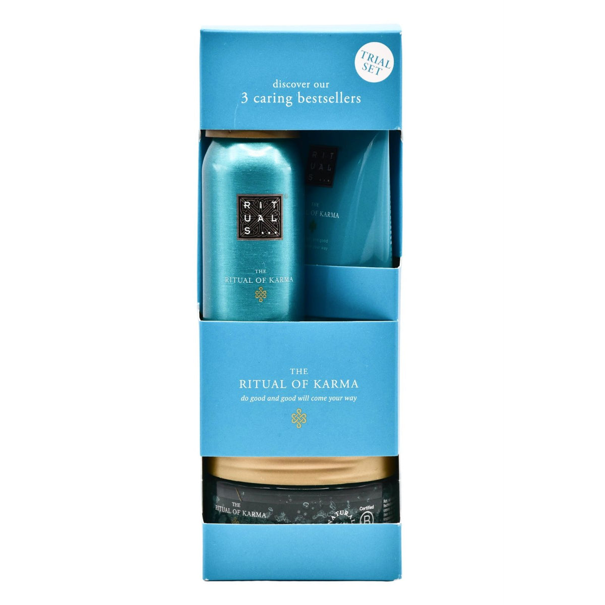 Rituals Trial Set Karma – Spuma de Dus 50ml + Crema 70ml + Exfoliant pentru Toate Tipurile de Piele - Beauty Lounge