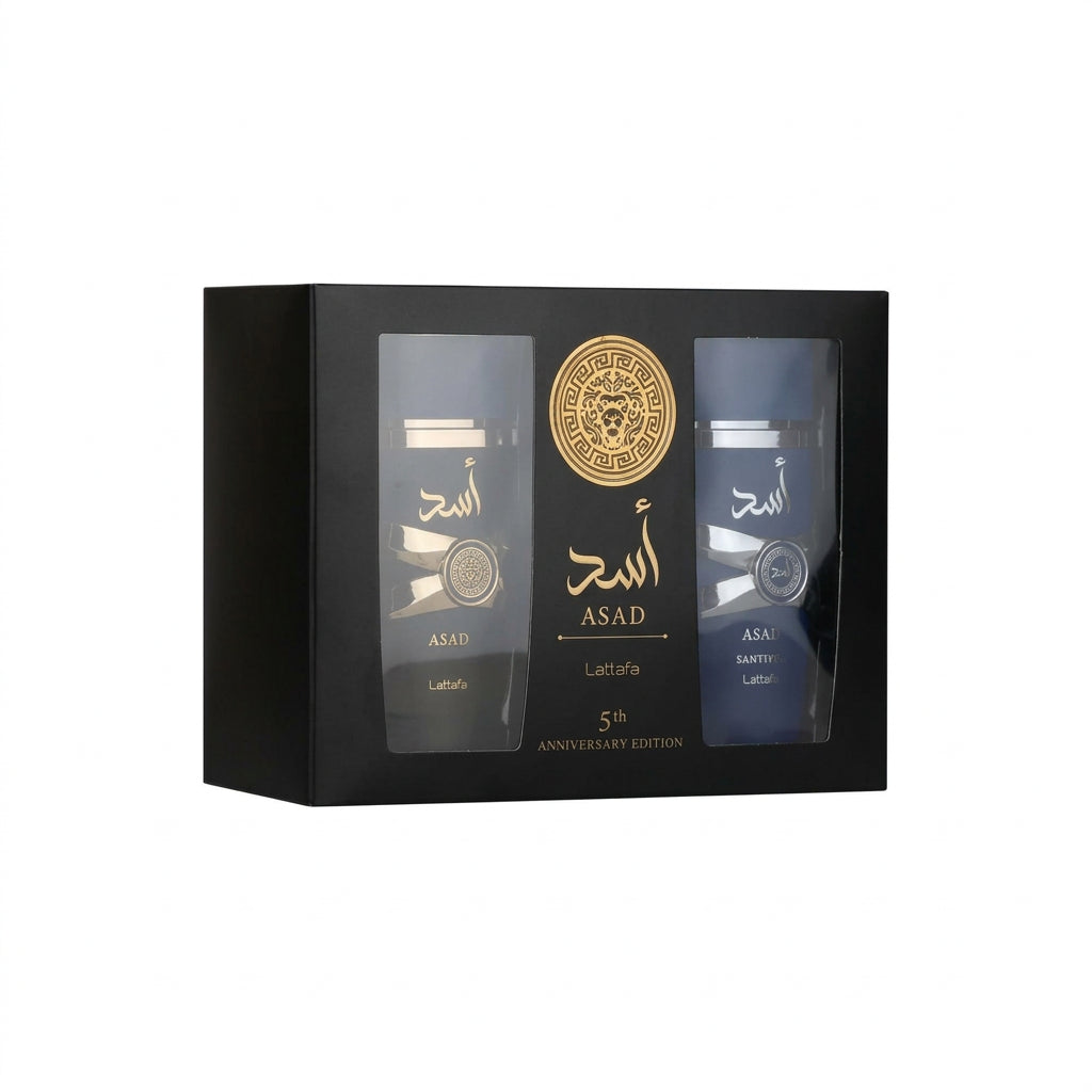 Lattafa Asad 100ml si Asad Zanzibar 100ml Set - Apa de Parfum Pentru Barbati