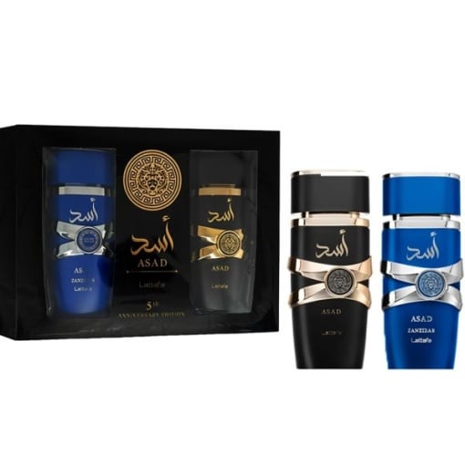 Lattafa Asad 100ml si Asad Zanzibar 100ml Set - Apa de Parfum Pentru Barbati
