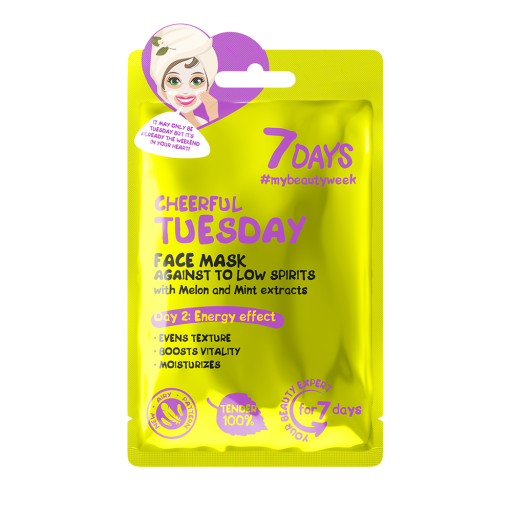 7DAYS Masca de Fata Cheerful Tuesday Pepene & Menta 28g - Masca Revigoranta