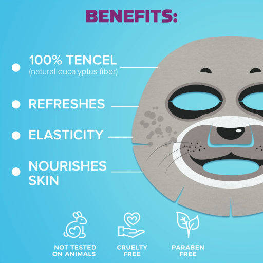 7DAYS Masca de Fata Animal Mask Happy Sea Calf Alge & Muschi Alb 28g - Hidratare Intensiva
