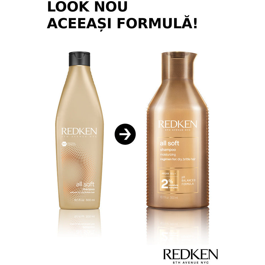 Redken All Soft - Sampon cu Ulei de Argan Pentru Parul Uscat 300ml - Beauty Lounge