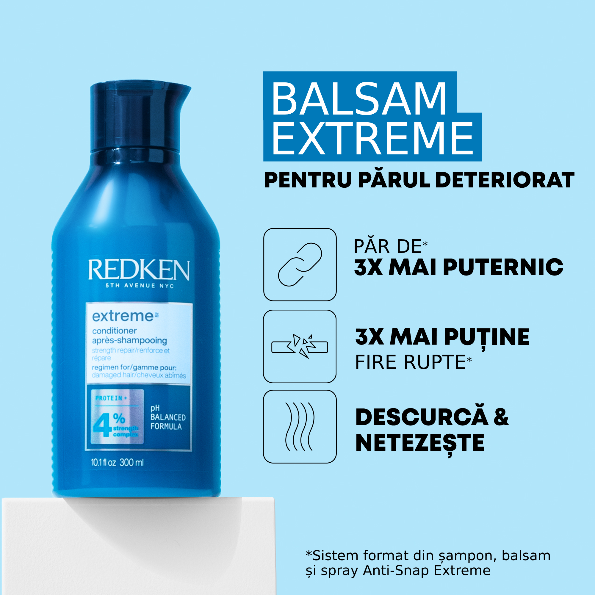 Redken Extreme - Balsam Pentru Par Deteriorat cu Proteine 300ml - Beauty Lounge