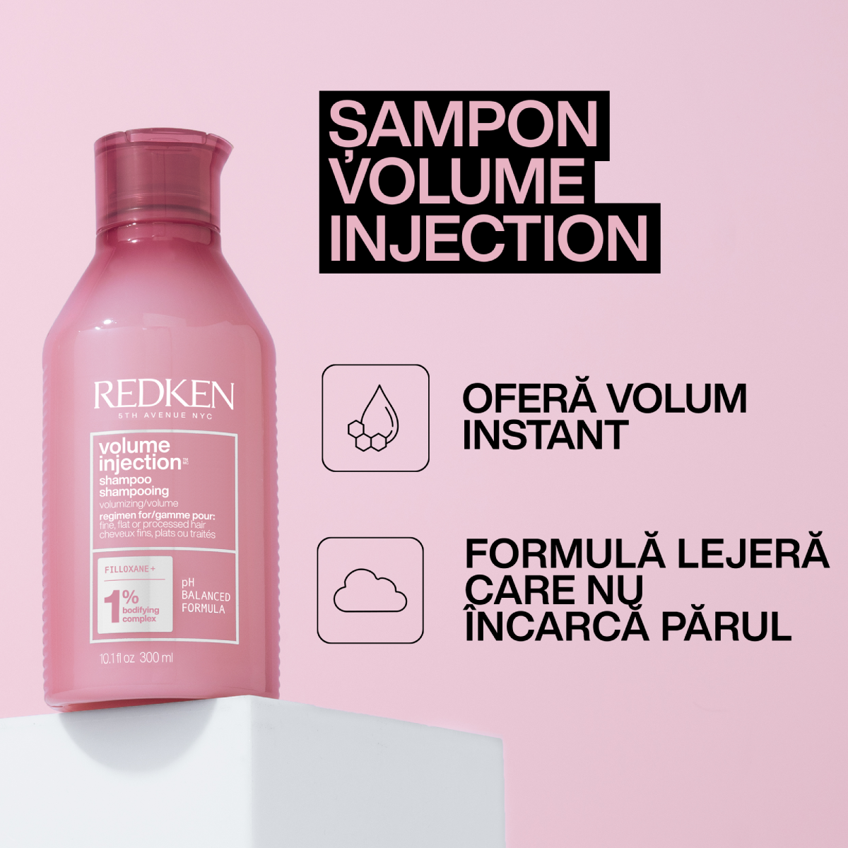 Set Redken Duo Volume Injection – Sampon 300ml pentru Par Fin si Lipsit de Volum - Beauty Lounge